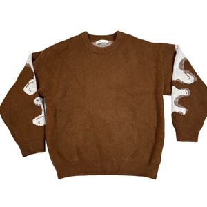 Aelfric Eden Mens Size M Brown Skull Back Graphic Sweater